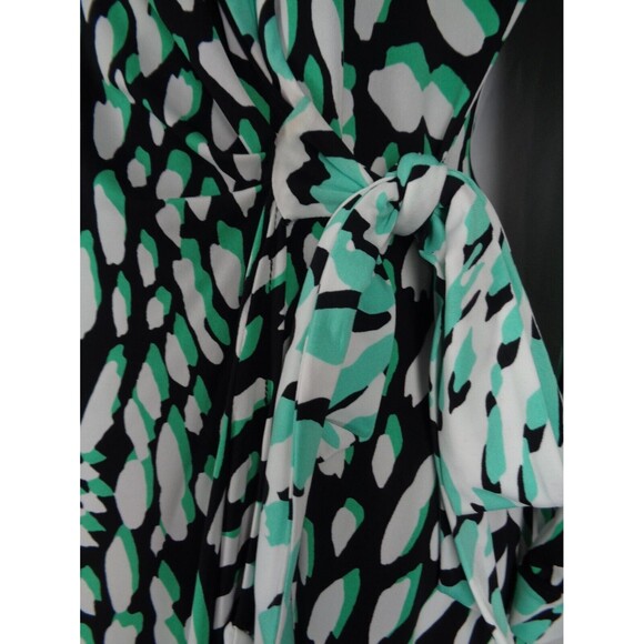 BCBG MaxAzria Black Green Adele Wrap Dress Size Small - Picture 8 of 12